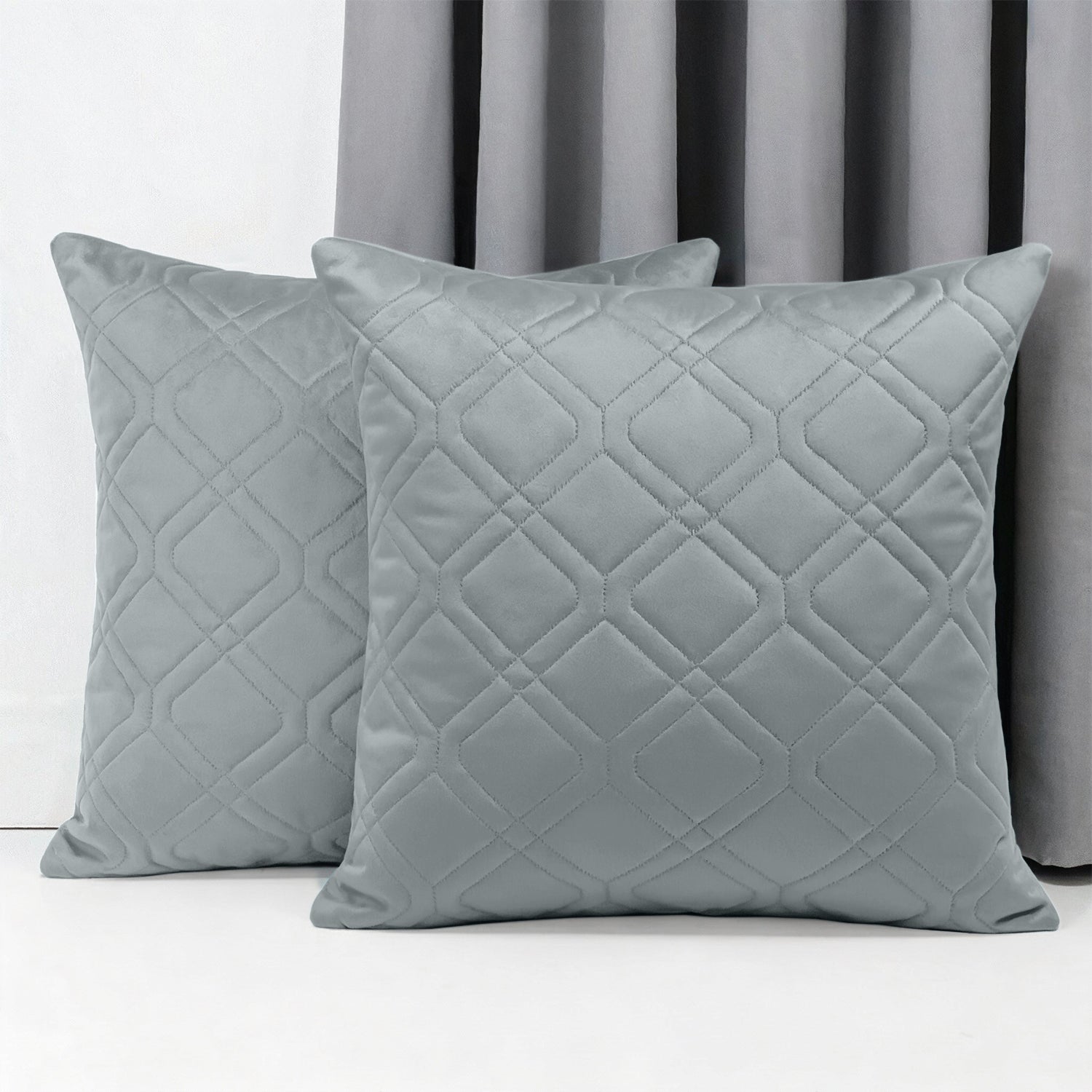 Soft Velvet Cushion Cover with Diamond Pattern – Pack Of 2