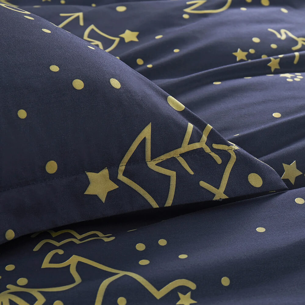 Constellation Star Printed Navy Duvet Cover