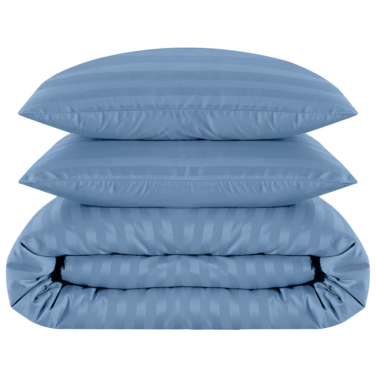 4 Piece Stripe Bedding Set - Duvet Cover, Pillowcases & Fitted Sheet