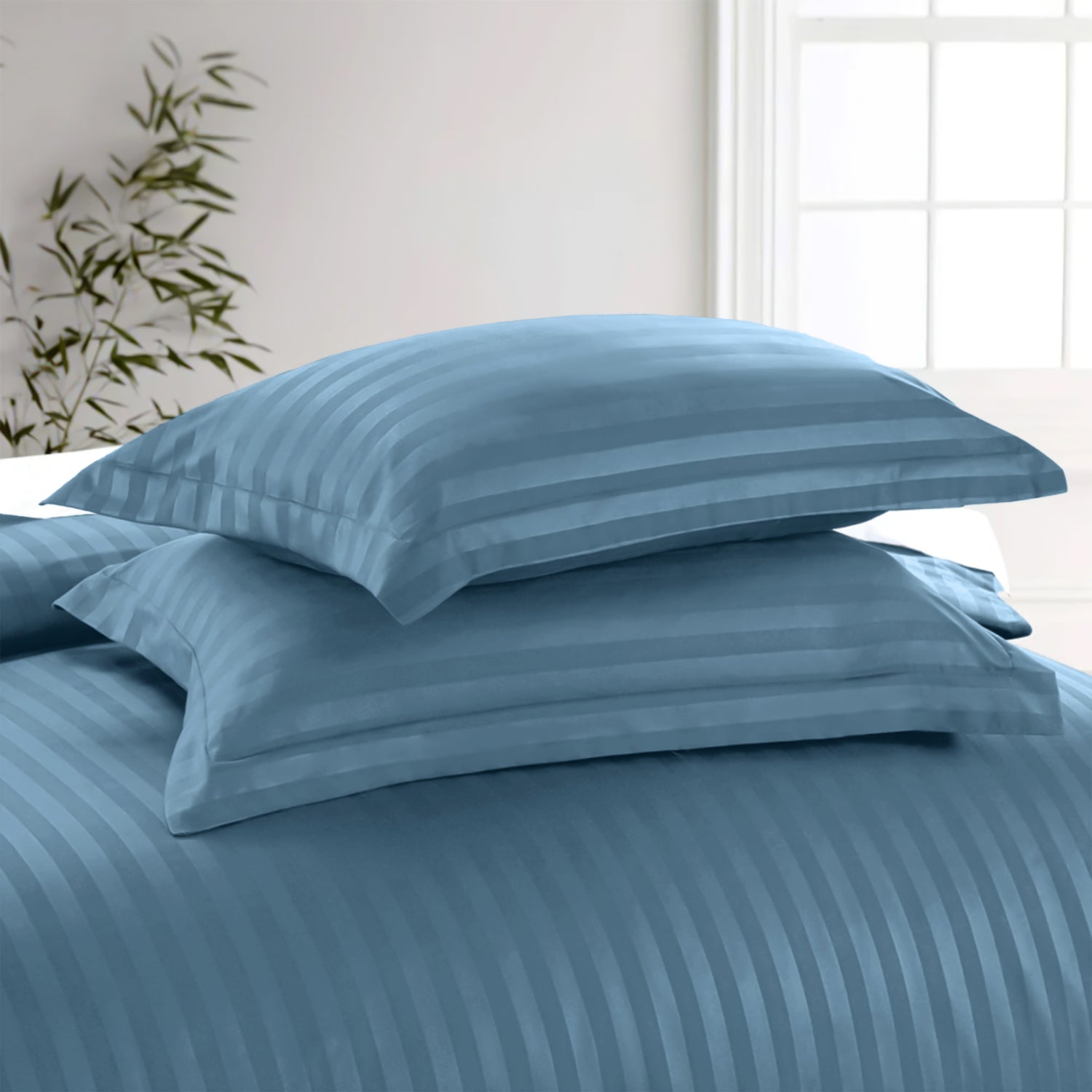 Satin Stripe Duvet Cover Set Luxury Hotel Style Bedding Single Double King Super King Size