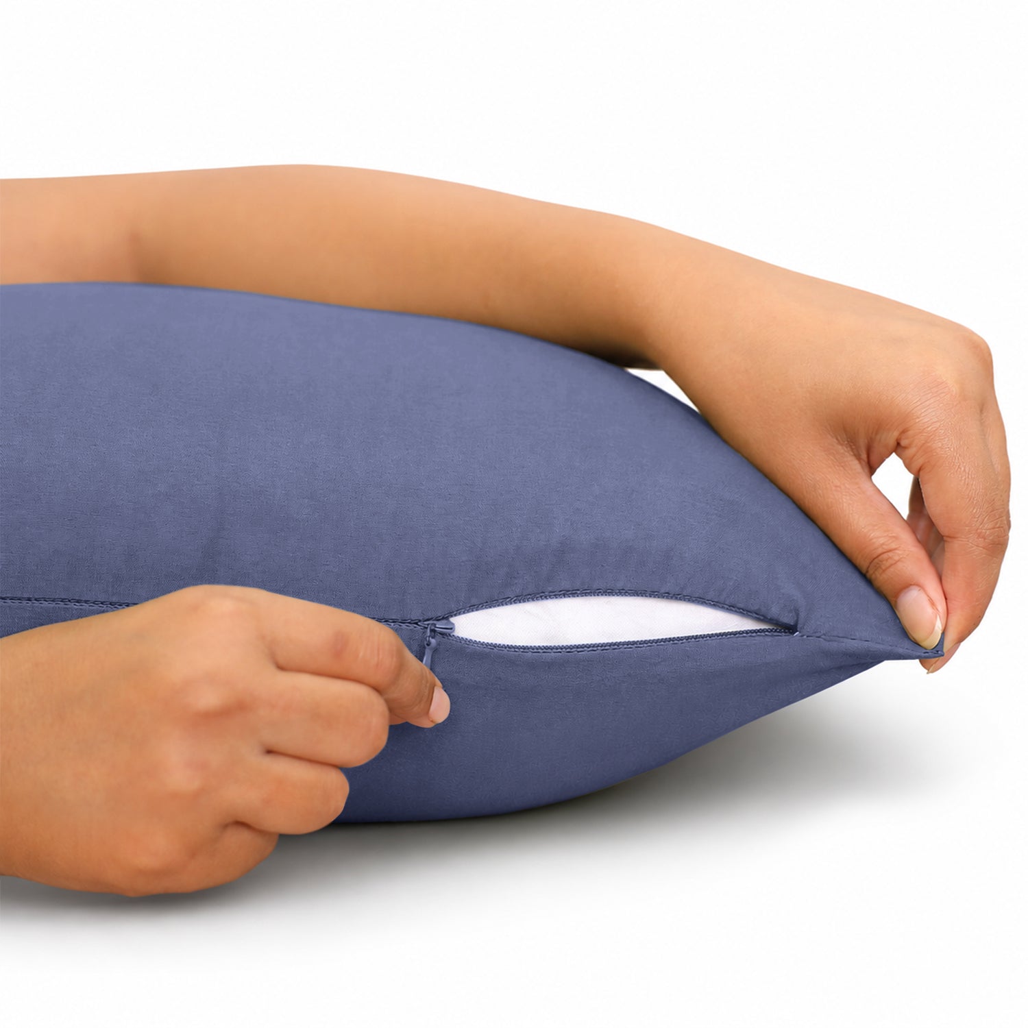 Pair of Microfibre Plain Cushion Covers for Bed & Living Room