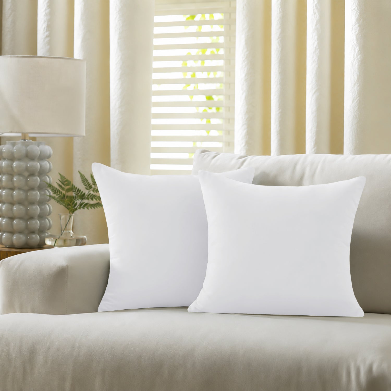 Pair of Microfibre Plain Cushion Covers for Bed & Living Room