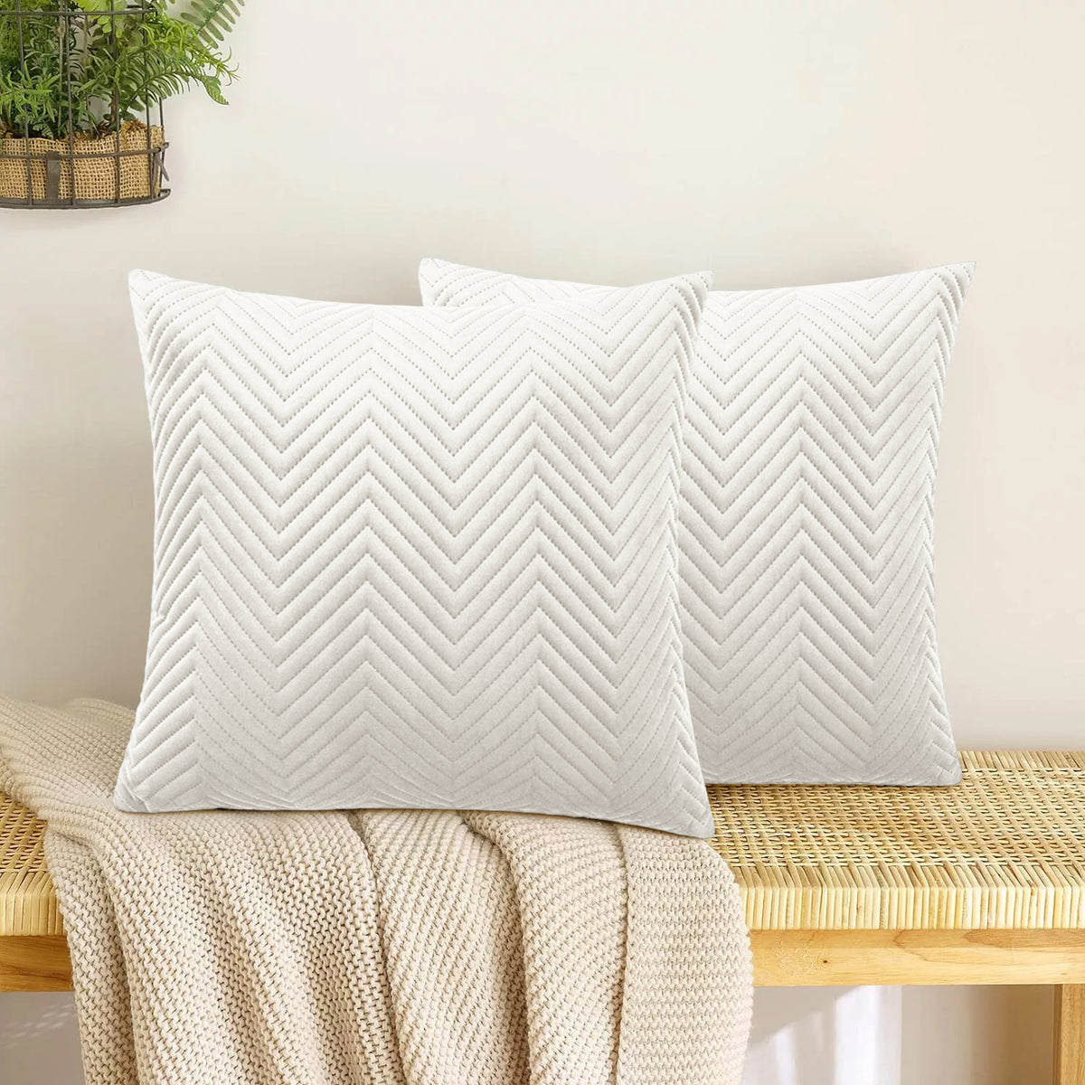 Pack Of 2 Quilted Embossed Cushion Covers