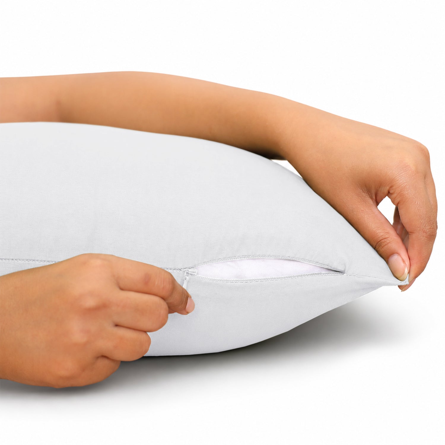 Pair of Microfibre Plain Cushion Covers for Bed & Living Room