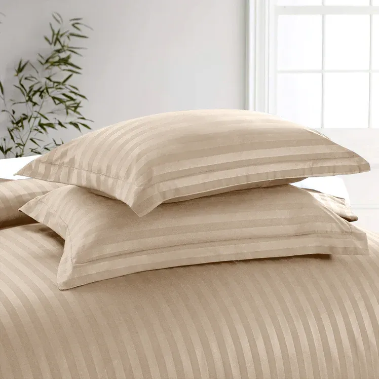 Satin Stripe Duvet Cover Set Luxury Hotel Style Bedding Single Double King Super King Size